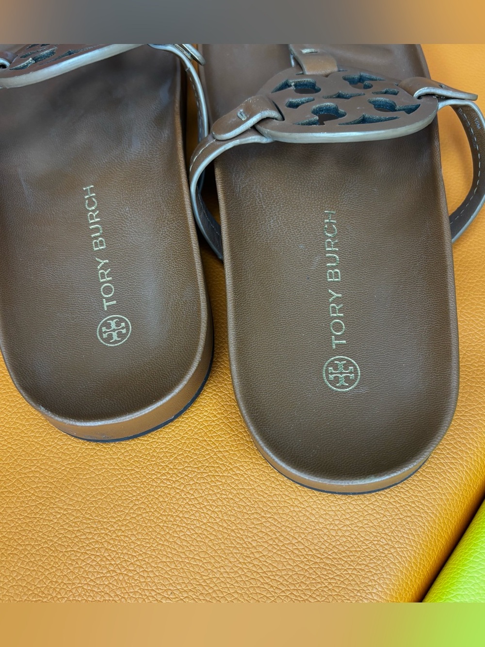 Tory Burch Miller Cloud Sandals Bourbon Miele Women’s Size 10 - Picture 6 of 9